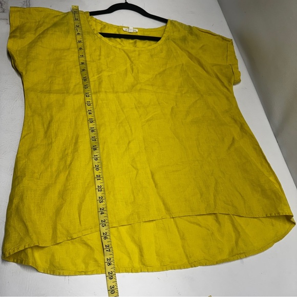 EILEEN FISHER IRISH LINEN Yellow Women's Top TUNIC SIZE L - Picture 5 of 7